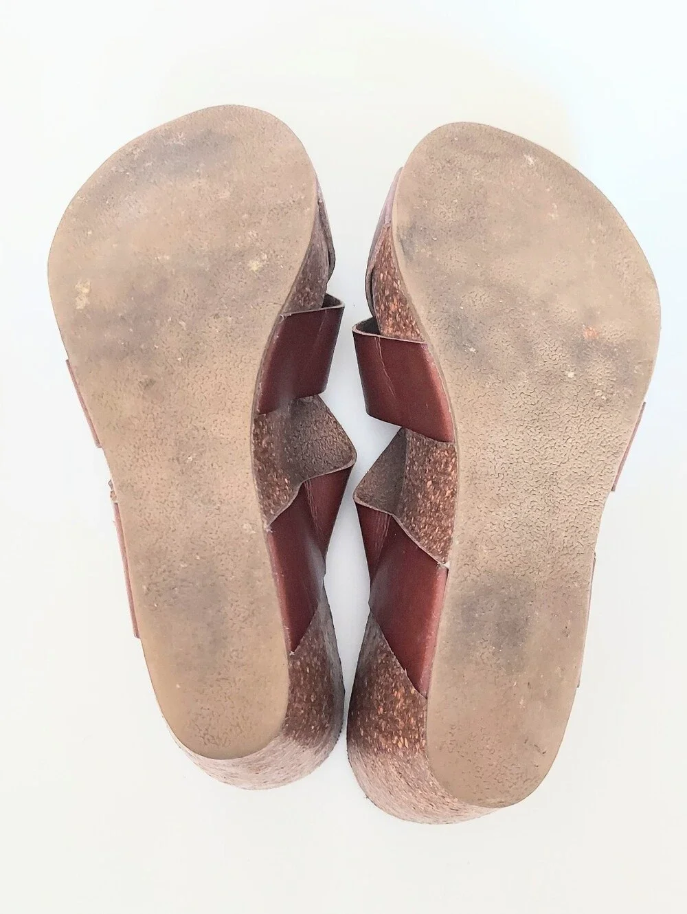 Blowfish Strappy Brown Slip On Cross Strap Open Toe Wedge Sandals Womens Size 10